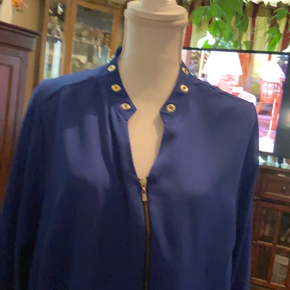 NY Collection 2x rayon blue longer in back
